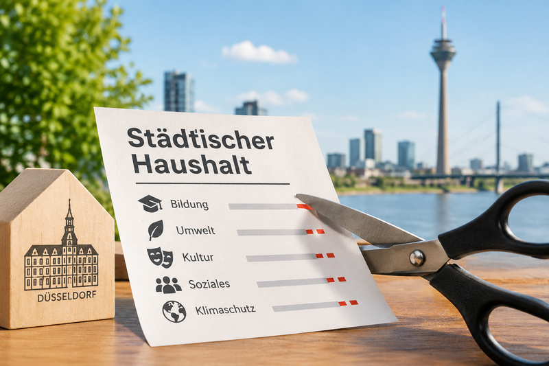 Liste mit Schere durchschneiden