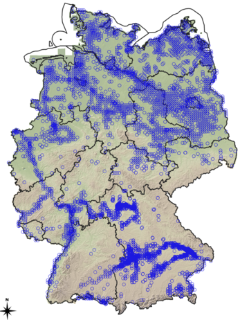 Karte mit Auenmarkierung